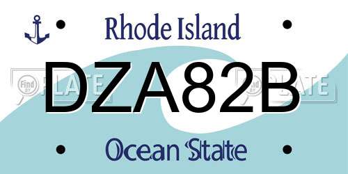 DZA82B Rhode Island License Plate
