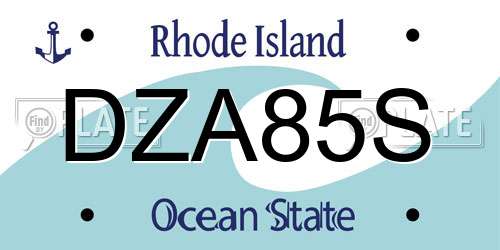 DZA85S Rhode Island License Plate