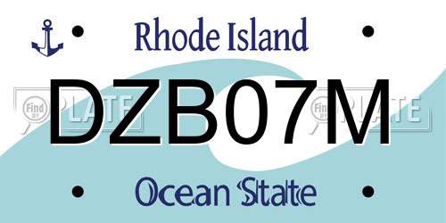 DZB07M Rhode Island License Plate
