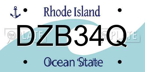 DZB34Q Rhode Island License Plate