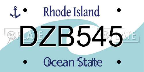 DZB545 Rhode Island License Plate