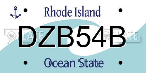 DZB54B Rhode Island License Plate