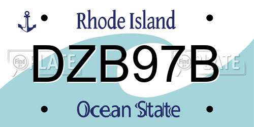 DZB97B Rhode Island License Plate