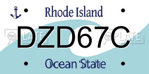 DZD67C Rhode Island License Plate