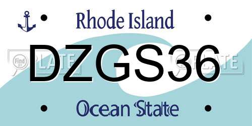 DZGS36 Rhode Island License Plate