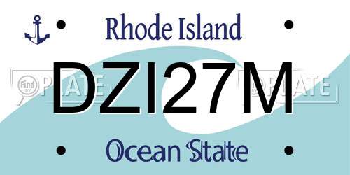 DZI27M Rhode Island License Plate