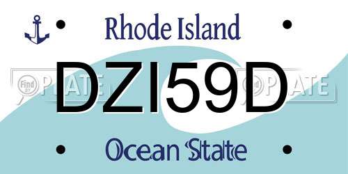 DZI59D Rhode Island License Plate