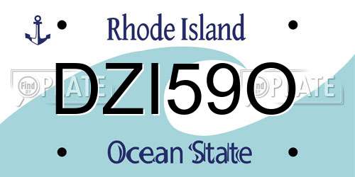 DZI59O Rhode Island License Plate