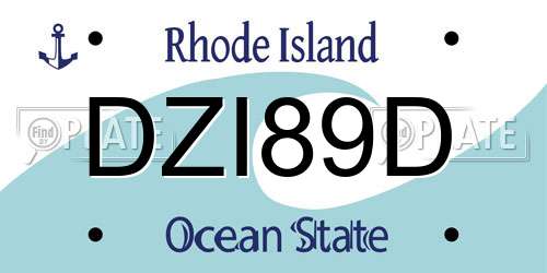 DZI89D Rhode Island License Plate