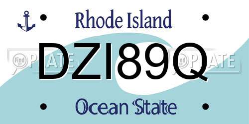 DZI89Q Rhode Island License Plate