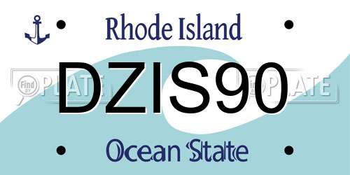DZIS90 Rhode Island License Plate