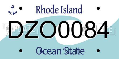 DZO0084 Rhode Island License Plate