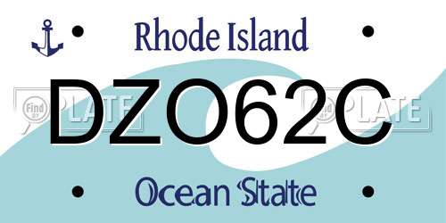 DZO62C Rhode Island License Plate