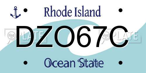 DZO67C Rhode Island License Plate