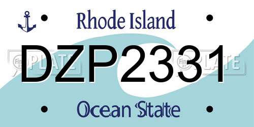DZP2331 Rhode Island License Plate