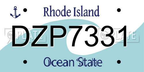 DZP7331 Rhode Island License Plate
