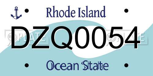DZQ0054 Rhode Island License Plate