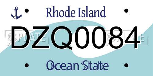 DZQ0084 Rhode Island License Plate