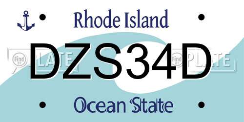 DZS34D Rhode Island License Plate