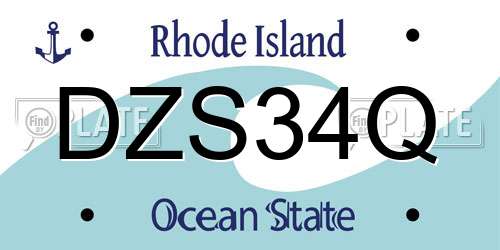 DZS34Q Rhode Island License Plate