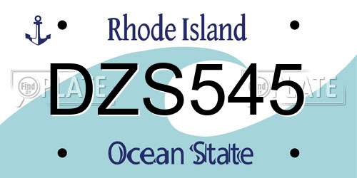 DZS545 Rhode Island License Plate
