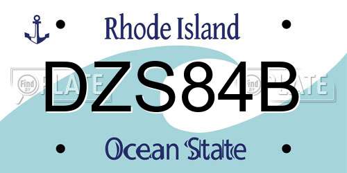 DZS84B Rhode Island License Plate