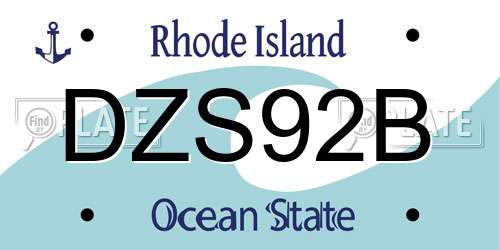 DZS92B Rhode Island License Plate