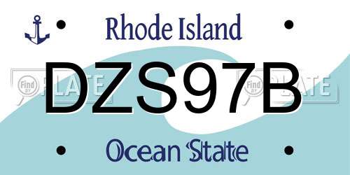 DZS97B Rhode Island License Plate