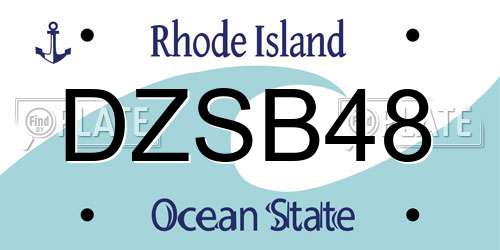 DZSB48 Rhode Island License Plate