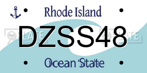 DZSS48 Rhode Island License Plate