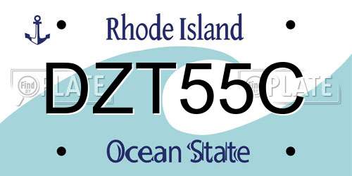 DZT55C Rhode Island License Plate