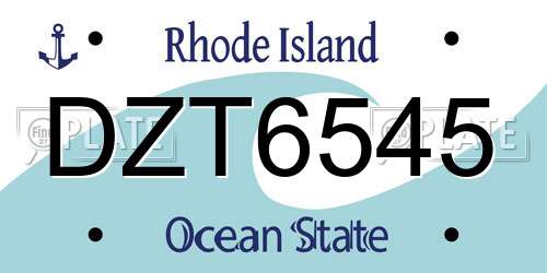 DZT6545 Rhode Island License Plate