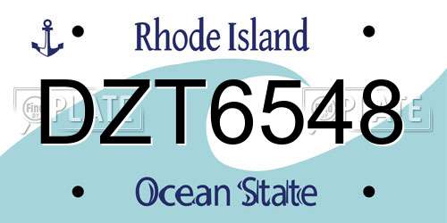 DZT6548 Rhode Island License Plate