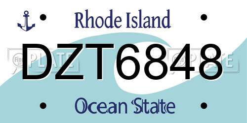 DZT6848 Rhode Island License Plate