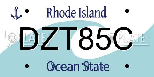 DZT85C Rhode Island License Plate