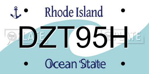 DZT95H Rhode Island License Plate