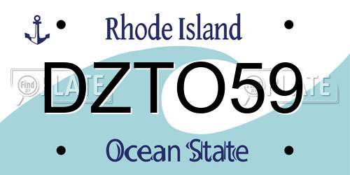 DZTO59 Rhode Island License Plate