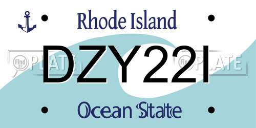 DZY22I Rhode Island License Plate