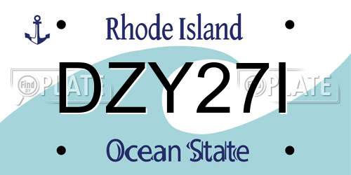 DZY27I Rhode Island License Plate