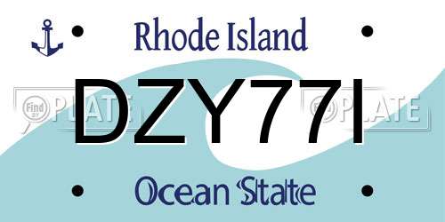 DZY77I Rhode Island License Plate
