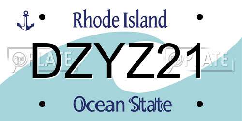 DZYZ21 Rhode Island License Plate