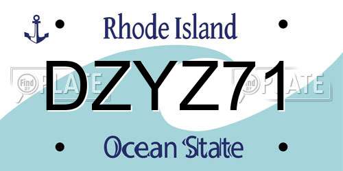 DZYZ71 Rhode Island License Plate