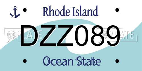 DZZ089 Rhode Island License Plate