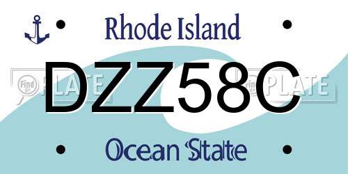 DZZ58C Rhode Island License Plate