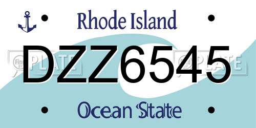 DZZ6545 Rhode Island License Plate