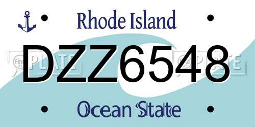 DZZ6548 Rhode Island License Plate