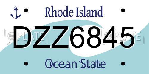 DZZ6845 Rhode Island License Plate