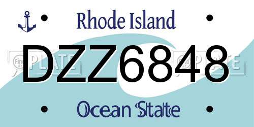DZZ6848 Rhode Island License Plate