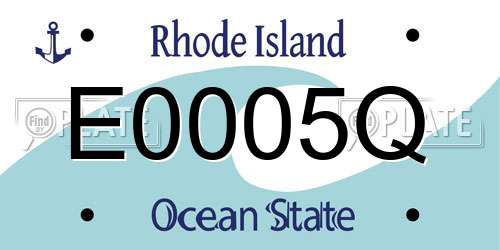 E0005Q Rhode Island License Plate