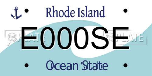 E000SE Rhode Island License Plate